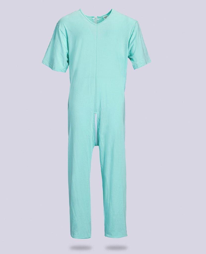 Combinaison D'Entretien Normann Care - Manches Courtes, Fermetures Éclair Dos/Jambes - Pour Patients, Incontinence