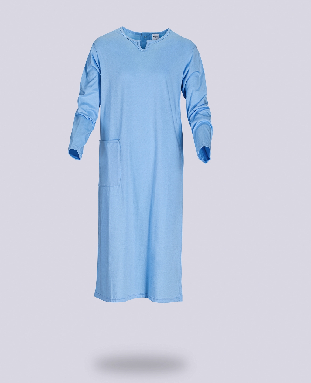 Chemise De Nuit Femme Longue Col V Manches Longues - Tissu Doux (95% Viscose, 5% élasthanne) Avec Poches - Pour Hiver, Allaitement, Confort