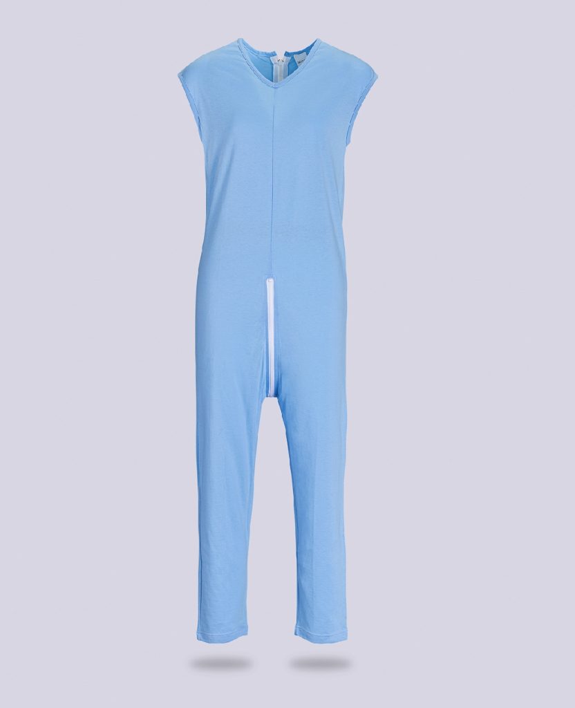 Grenouillère Adulte En Coton 100% - Confortable, Manches Et Jambes Longues - Taille 40/42 (JL/ML) - Bleu Ciel